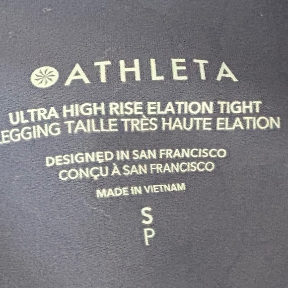 Athleta Ultra High Rise Elation Tight Leggings NWT Navy Blue Compression - Picture 4 of 7